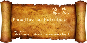 Manojlovics Kolumbusz névjegykártya